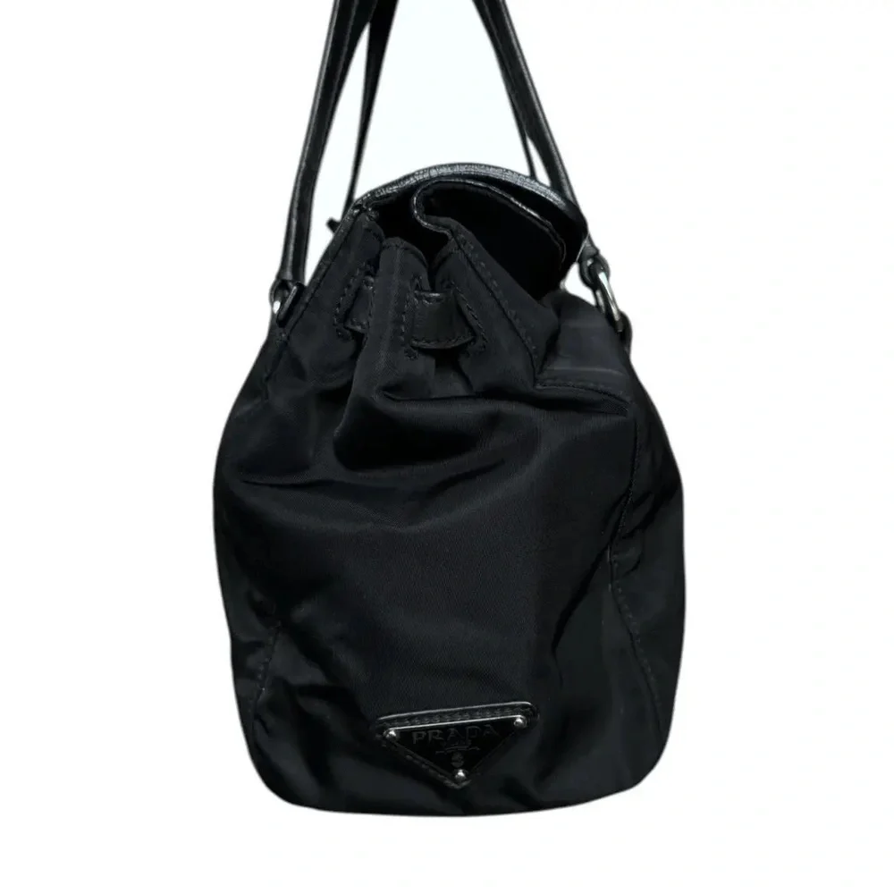 Prada BR1324 Tessuto + Nappa Nylon & Leather Satchel Bag – Black - Picture 6 of 6